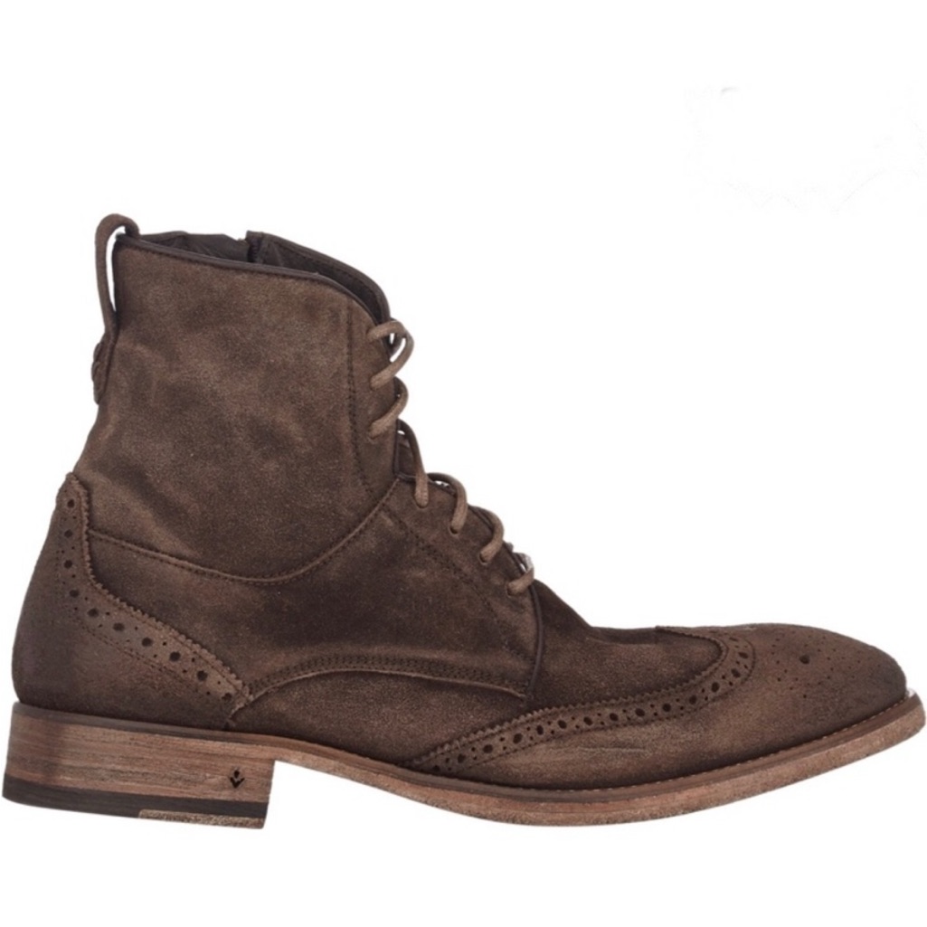 John Varvatos Collection Brown Suede Zip Boot Size 9.5 Eu 42.5